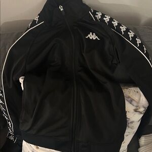 Kappa Black and White Logo Track Jacket